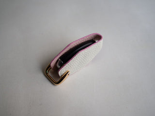 【 春限定 】ダイヤモンドシェイプ　キーケース　ホワイト×サクラ　プチギフト イニシャル刻印　名入れ可 - DROPS TOKYO -  - S - 