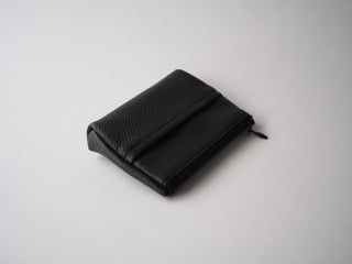 やわらかレザーティッシュポーチ - DROPS TOKYO -  - ブラック×ダークエタン（ブラックファスナー） - 