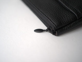 やわらかレザーティッシュポーチ - DROPS TOKYO -  - ブラック×ダークエタン（ブラックファスナー） - 